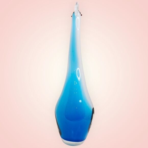 Vtg Mid Century Italian Murano Art Glass Hand Blown Bird Heron Sculpture - Picture 3 of 14